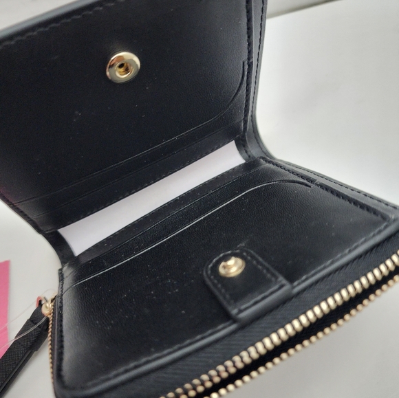 Kate spade small mini zip around  snap wallet black Womens - Picture 4 of 6
